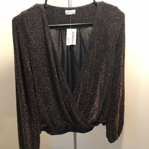black and gold sparkle blouse